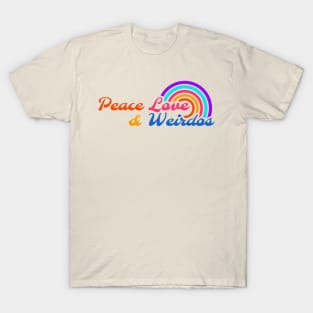 Peace Love Weirdos - Retro Rainbow T-Shirt